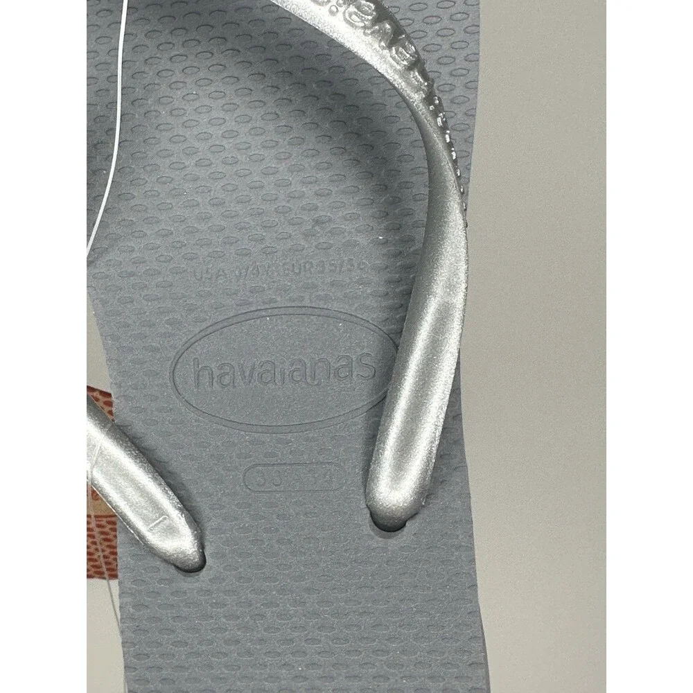 Havaianas Slim Girls Steel Gray/Silver Flip Flops